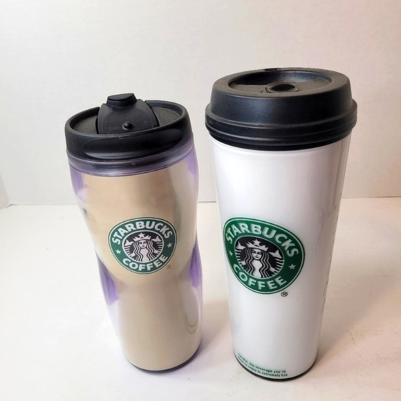 Starbucks Double Wall Travel Tumblers with Lids Bundle x2 - Picture 2 of 9
